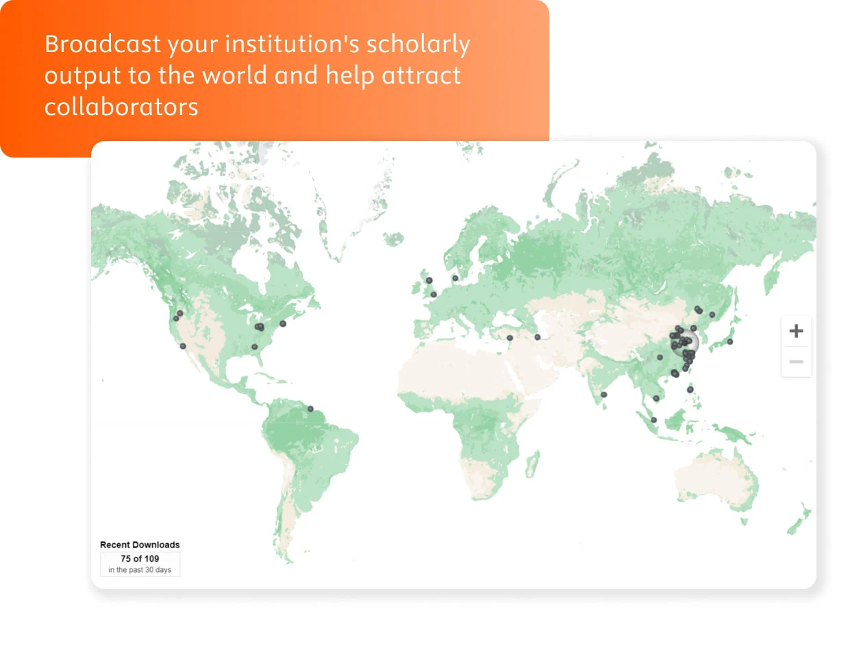 Broadcast your institution's scholarly output to the world and help attract collaborators.